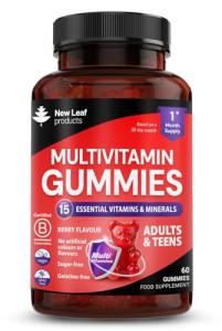 Chewable Vegan Multivitamin Gummies - Non Sugar Coated, Gluten Free, Non-GMO Multivitamins for Men and Woman - Fortified with Vitamins C A D E B Biotin, Folate, & Zinc