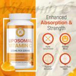 Liposomal Vitamin C 2200mg, Max Absorption, High Strength, Antioxidant, No additives, Non-GMO - 60 Capsules