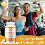 Liposomal Vitamin C 2200mg, Max Absorption, High Strength, Antioxidant, No additives, Non-GMO - 60 Capsules