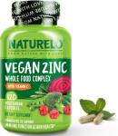 NATURELO Vegan Zinc Immune Support Capsules - Whole Food Complex with Vitamin C for Healthy Skin, Hair, and Nails - 120 Capsules