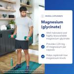 Pure Encapsulations Magnesium Glycinate 120mg - Bioavailable Magnesium Chelate Tiredness and Fatigue Supplement - 90 Capsules