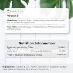 Vitamin E 1000iu | 30 Softgels (1 Month Supply) | DL-Alpha Tocopheryl | Protection of Cells from Oxidative Stress | High Strength Supplement for Adults | By Carlyle