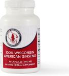100% Authentic American Ginseng Capsules -500 mg. Potent Ground Ginseng Root - No Fillers, Binders or Other Additives (75)
