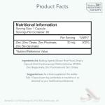 Bettervits Zinc Supplements for Men & Women | High Absorption Zinc Picolinate, Glycinate and Citrate 30mg | Immune and Skin Support - High Strength | 60 Capsules