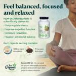 Your Organic Health - Organic Ashwagandha KSM-66-6000mg High Strength Potent 12:1 Extract - 60 Capsules: 2-Month Supply - with Black Pepper - Stress Relief Supplement - Soil Association Certified