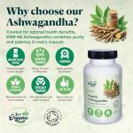 Your Organic Health - Organic Ashwagandha KSM-66-6000mg High Strength Potent 12:1 Extract - 60 Capsules: 2-Month Supply - with Black Pepper - Stress Relief Supplement - Soil Association Certified
