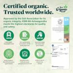 Your Organic Health - Organic Ashwagandha KSM-66-6000mg High Strength Potent 12:1 Extract - 60 Capsules: 2-Month Supply - with Black Pepper - Stress Relief Supplement - Soil Association Certified