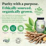 Your Organic Health - Organic Ashwagandha KSM-66-6000mg High Strength Potent 12:1 Extract - 60 Capsules: 2-Month Supply - with Black Pepper - Stress Relief Supplement - Soil Association Certified