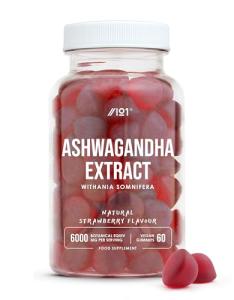 Ashwagandha Extract Gummies 6000mg with Vitamin D - High Strength Ashwagandha 20:1 Extract Supplement – 60 Count - (1 Month Supply) by Alpha01