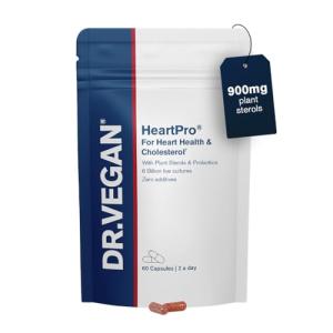 HeartPro® 900mg Plant Sterols | 8 Billion Protiotics | Supplement to Lower Cholesterol | with Ginger Root, CoQ10, Black Garlic | 60 Vegan Capsules, 2-A-Day