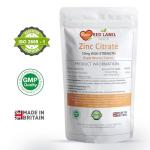 Red Label Health Zinc Citrate High Strength 50mg Easy-to-Swallow 30 Vegan Tablets 1 Month Supply High Absorption Supplements for Men & Women Immune System, Fertility, Bones, Vision, Skin, and Nail