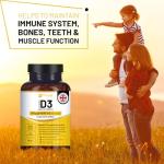 Vitamin D3 4000 IU High Strength I 425 Vegetarian Tablets (14 Months Supply) I Easy Swallow Vitamin D3 Supplement for Immune Support, Calcium Boost, Bone & Muscle I Vitamin D Made in the UK by Prowise