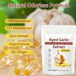 Aged Garlic Extract - Odorless Organic Garlic Extract, 300pcs 7500mg