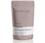 INNOPURE Organic Ashwagandha KSM 66® Pure Fill (No Fillers or Binders) High Strength 500mg of Pure Ashwagandha 5% Withanolides, Organic Ginger & Black Pepper (60 Servings) UK Made