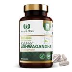 Organic High Concentration Full Spectrum KSM-66 ASHWAGANDHA with 5% Withanolides and Black Pepper, Made in Britain by Royal Oak Health, 60 Capsules