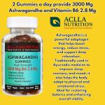 Aclla Ashwagandha Gummies 3000mg with B6 – Vegan Apple Flavor – Stress, Sleep, Anxiety & Mood Support – Adaptogen Energy Booster – 60 Gummies (1 Month Supply)