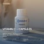 Vitamin C Capsules by Metabolics | 500mg Vitamin C Per Capsule Providing 625% NRV | Pot of 90 Capsules Suitable for Vegans & Vegetarians- No Additives or Flowing Agents