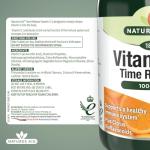 Natures Aid Vitamin C 1000mg Time Release - High Strength with Bioflavonoids - Supports Immunity, Bones & Heart - Antioxidant - Vegan, Gluten-Free, Non-GMO Supplement – 180 Tablets