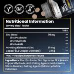 Zinc Picolinate 3-in-1, High Strength 92mg - Zinc Picolate, Glycinate and Malate with Added Copper Glycinate - Immune Support, Hair, Skin & Nails - (4 Month Supply) - 120 Tablets by HealthEssent