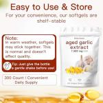 Aged Garlic Extract - 300 Count 7500mg Odorless Organic Garlic, 2 Years Aged Garlic Extract Serum, Vegetarian, Antioxidant Wellness