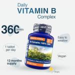 Zipvit Vitamin B Complex, 100% NRV of All 8 B Vitamins, 1 Year Supply, Supports Energy, Mental Performance & Immunity