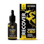 Vitality CBD Active Recover Drops with Turmeric, Curcumin, Vitamin D3, 1000mg of CBD, Lemon Flavour, 30ml, NO THC