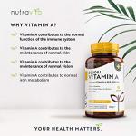 Vitamin A 8,000IU – 365 Softgels – VIT A Supplement for Normal Skin, Eyes & Immune System – No Soybean or Fish Liver Oil – 2400μg Vitamin A Capsules not Tablets – Made in the UK by Nutravita