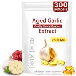 Aged Garlic Extract, 7500mg Odourless Aged Garlic Extract, 300 Softgels, 24 Month Daily Wellness Support,15:1 Concentrated Natural Black Garlic Capsules Supplement for Men and Women