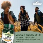 Natures Aid Vitamin B Complex 50 + C - High Strength B Vitamins with Vitamin C - Supports Energy, Nervous System & Immunity, Reduce Tiredness and Fatigue - Vegan, Gluten Free, Non-GMO - 30 Tablets