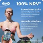 Magnesium Glycinate Supplements 1875mg | 120 High Strength Capsules | Supports Sleep, Relaxation, Energy & Cognitive Health | High Absorption Bisglycinate, 375mg Elemental | UK Made EVO Nutrition