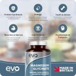 Magnesium Glycinate Supplements 1875mg | 120 High Strength Capsules | Supports Sleep, Relaxation, Energy & Cognitive Health | High Absorption Bisglycinate, 375mg Elemental | UK Made EVO Nutrition