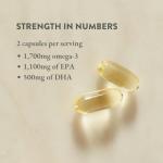 Bare Biology 1,700mg Omega-3 Super-Strength Fish Oil - Life & Soul Daily Omega 3 Capsules (1 Month Supply - 60 Capsules) 1,100mg EPA and 500mg DHA, Supports Heart, Brain Function & Eye Health