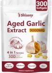 Aged Garlic Extract – 300 Softgels 4-in-1 9000mg Odorless Organic Garlic Supplement for Heart & Immune Support – Vegetarian, Non-GMO, All-Natural Softgels, 2-Year Matured for Antioxidant Wellness
