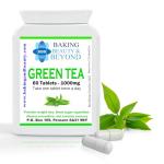 Baking Beauty and Beyond Green Tea Tablets 1000mg High Strength - Vegan, Non-GMO, Natural and Pure Supplement for Healthy, Weight Management and Heart Health (Pack of 60)