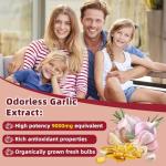 Aged Garlic Extract – 300 Softgels 4-in-1 9000mg Odorless Organic Garlic Supplement for Heart & Immune Support – Vegetarian, Non-GMO, All-Natural Softgels, 2-Year Matured for Antioxidant Wellness