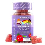 Kids Magnesium Gummies - 546 Mg Magnesium Citrate Providing 60 mg of Magnesium - Alternative to Magnesium Glycinate – 30 Gummies - 1 Month Supply Magnesium Supplements - Vegan - Gluten Free - Novomins