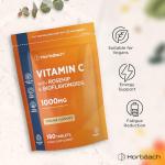 Vitamin C Complex with Rosehip and Bioflavnoids 1000mg | 180 Tablets | High Strength Supplement | Vegan and Vegetarian Friendly | By Horbaach
