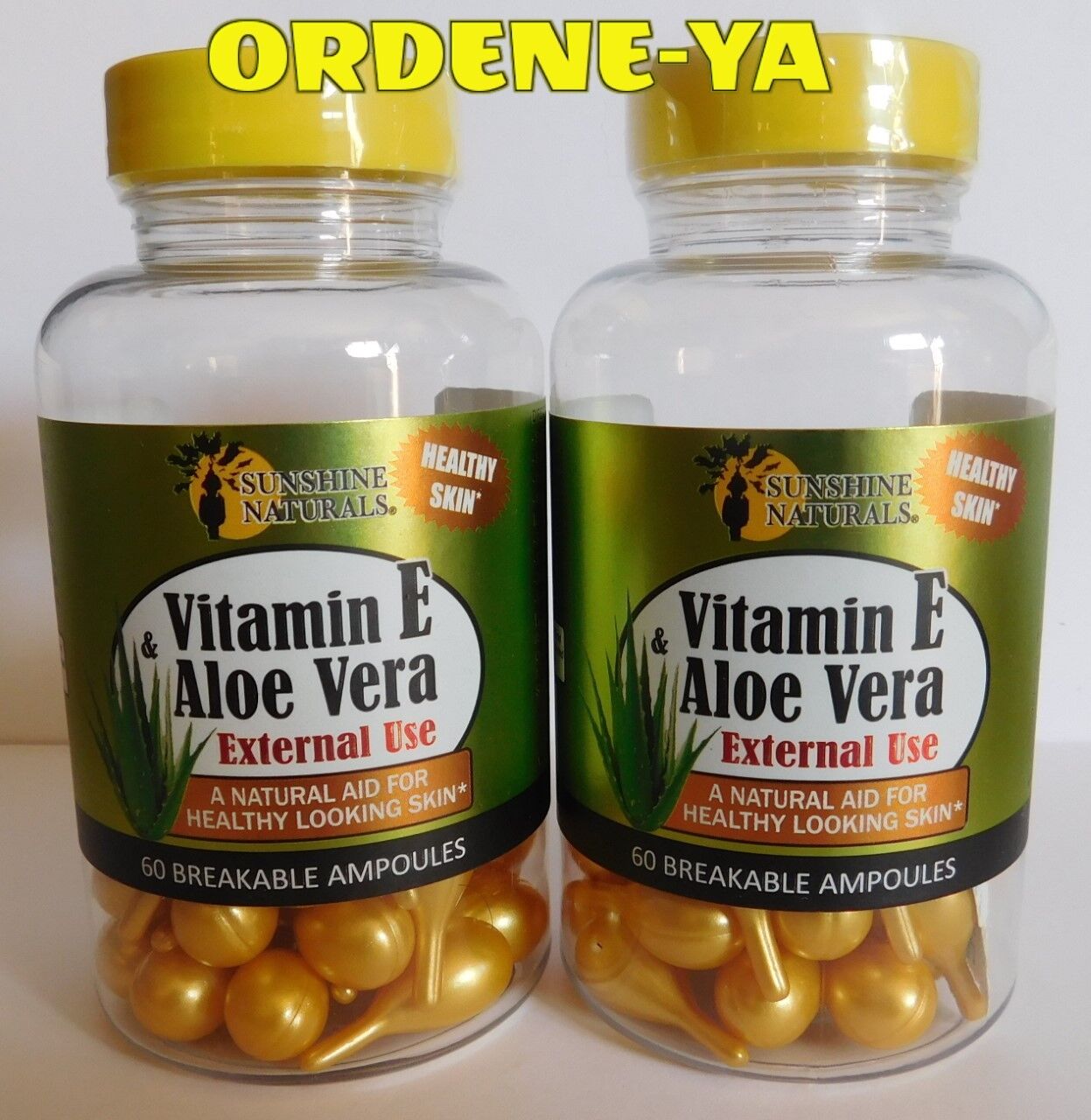 60 Sunshine Naturals Vitamin E & Aloe Vera Ampoules