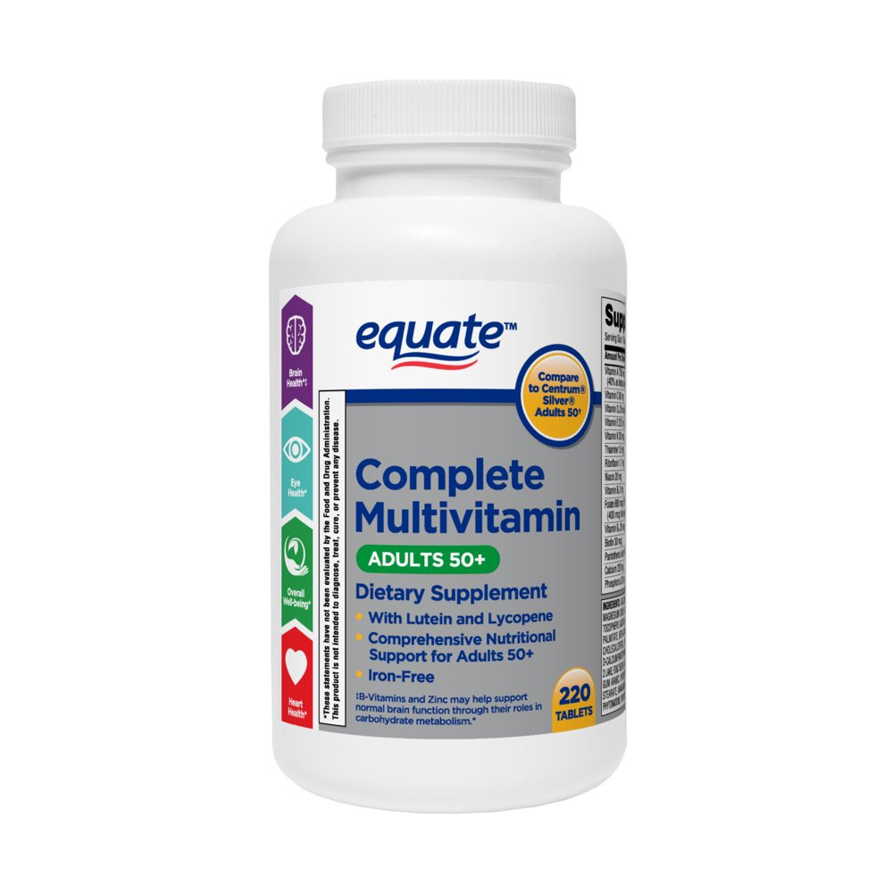 Complete Multivitamin/Multimineral Supplement Tablets, Adults 50+, 220 Count