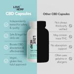 Love Hemp Capsules 60Pieces 300mg/Mild Strength 10mg per Tablet Made in UK- CBD Supplements with MCT Oil, Vegan & Gluten-Free CBD Capsules, Natural Daily Health Hemp Extract for Relaxation & Comfort