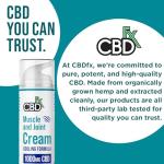 CBDfx 1000mg CBD High Strength Muscle & Joint Cream with Caffeine, Menthol and White Willow Bark, Cooling CBD Cream, Cruelty Free, 50ml Hemp Cream