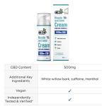 CBDfx 500mg CBD High Strength Muscle & Joint Cream with Caffeine, Menthol and White Willow Bark, Cooling CBD Cream, Cruelty Free, 50ml Hemp Cream