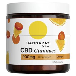 Cannaray CBD Gummies, 900mg | High Strength | Delicious Natural Orange | Sleep Well | Feel Calm | Reduce Anxiety (30 Gummies) (30 Gummies)