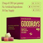 Goodrays - CBD Gummies - High Strength 30 x 25mg Mixed Fruits CBD Edibles - Reduce Stress, Calm Anxiety, Unwind, Improve Sleep, Packaging May Vary