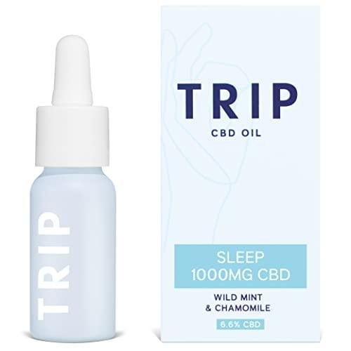 TRIP CBD Oil 1000 mg (Strong - High Strength): Wild Mint CBD Drops (15 ml) | Vegan, Gluten Free, No-THC Flavoured CBD Oil Blended with MCT Coconut Oil| Feel Less Stress, Sleep & Anxiety Relief