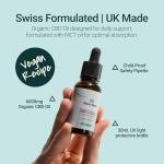 Swiss Peak 6000mg CBD Oil (Max Strength), Premium Quality Hemp Extract, 30ml Bottle, Natural Flavour, Third-Party Tested – Swiss Formulated | UK-Made – Non-GMO, THC-Free