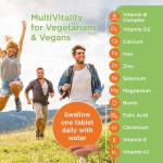 Healthspan Multivitamin for Vegetarians & Vegans, 120 Tablets | Winner Vegan Choice Awards | Promotes Immune Health & Energy Levels | Supports Bones, Teeth & Muscles | with Calcium, Iron & Zinc