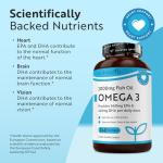 Nutravita Omega 3 Capsules High Strength 2000mg with 660mg EPA & 440mg DHA, 240 Softgel Omega 3 Fish Oil Capsules for 4 Months of Supply, Fish Oil Omega 3 Supplements