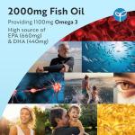 Nutravita Omega 3 Capsules High Strength 2000mg with 660mg EPA & 440mg DHA, 240 Softgel Omega 3 Fish Oil Capsules for 4 Months of Supply, Fish Oil Omega 3 Supplements