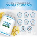 Omega 3 Fish Oil 1000mg - 365 Softgels - High Strength Triglyceride Form Omega3 with 540mg EPA & 360mg DHA per Serving - Wild Caught Fishoil - Not from Cod Liver Oil - Made in The UK - Nu U Nutrition